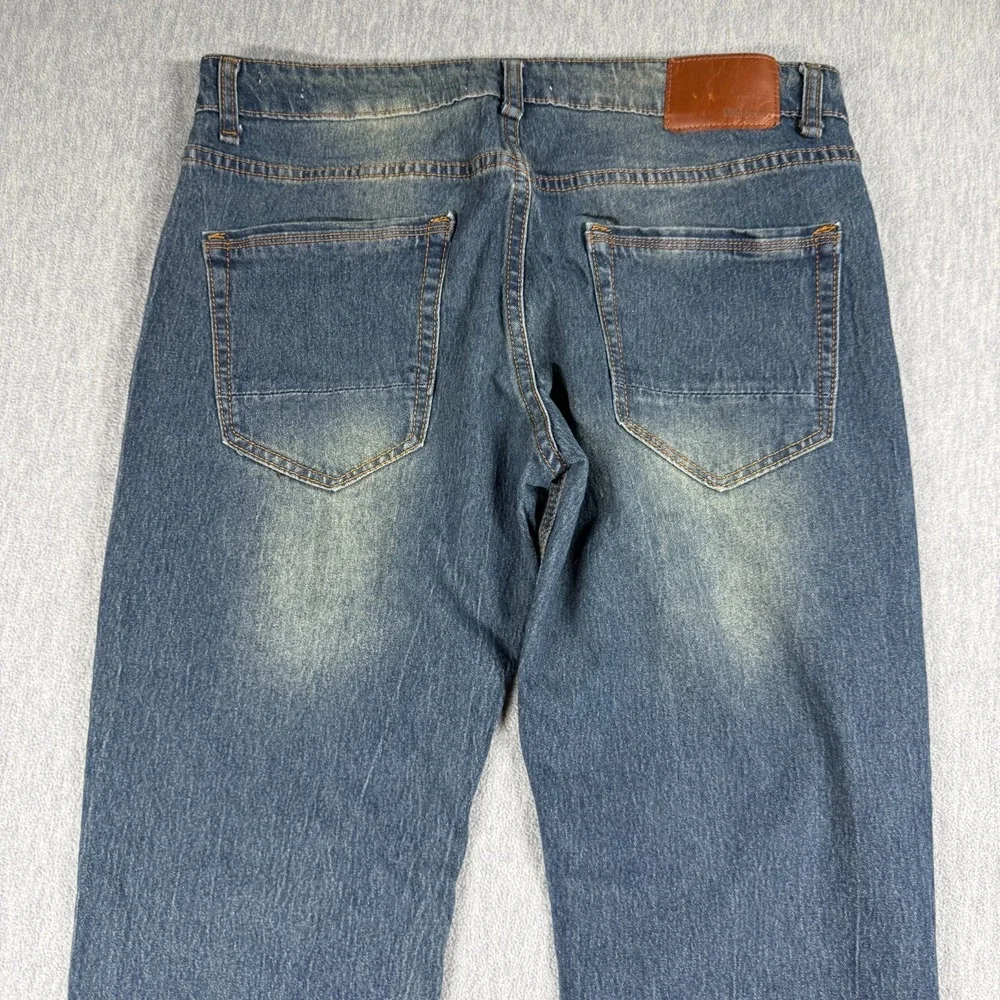 Hudson & Barrow Jeans Mens 32x32 Blue Slim Stretch Denim Straight Leg Casual Pan